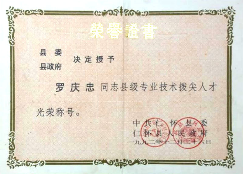 榮譽證書